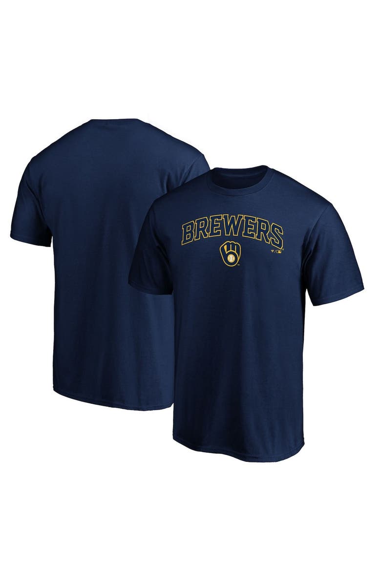 FANATICS Men's Fanatics Branded Navy Milwaukee Brewers Team Logo Lockup T-Shirt, Main, color,