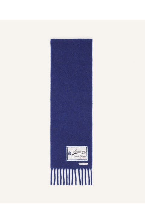 Fringed Wool Scarf With 22 Faubourg Label