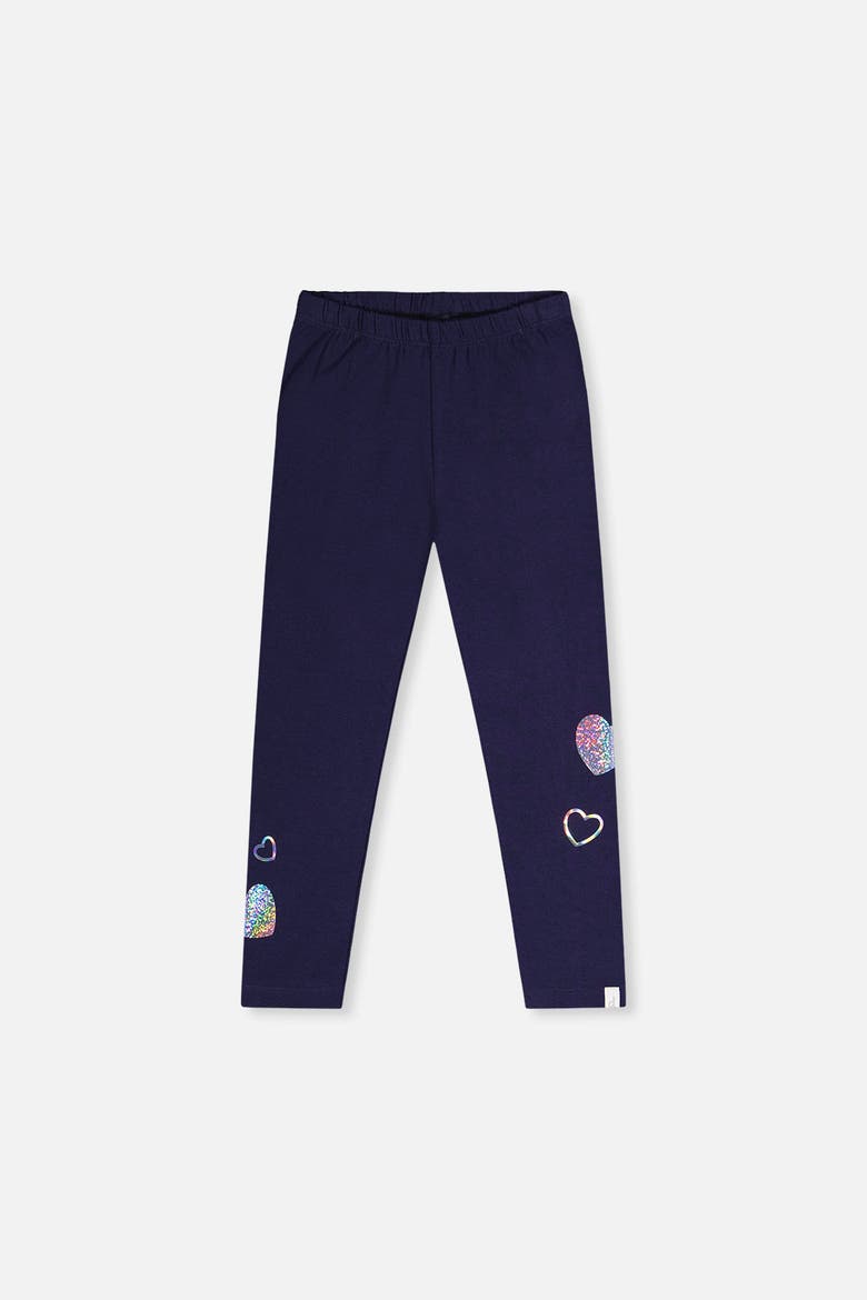 Organic Cotton Soft Stretchy Glitter Leggings, Main, color, Dark Blue