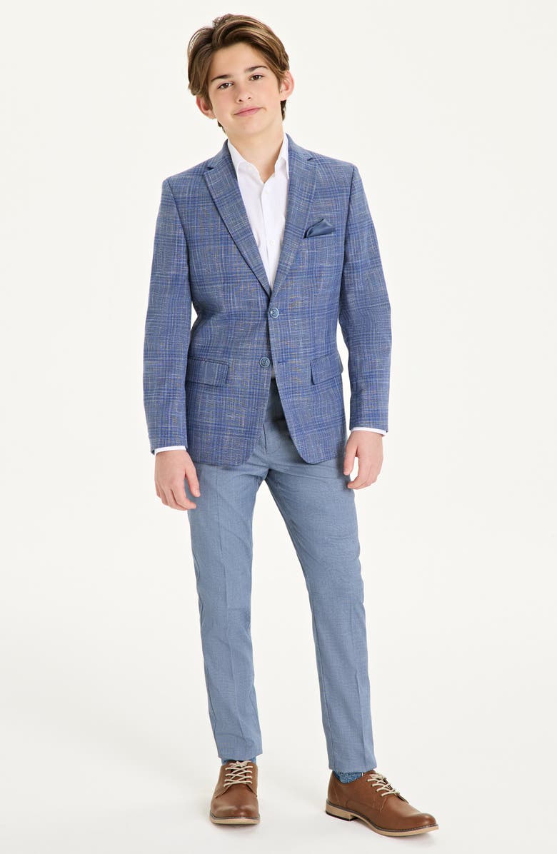 Tallia Kids' Blue Ghost Check Sport Coat, Alternate, color, Blue