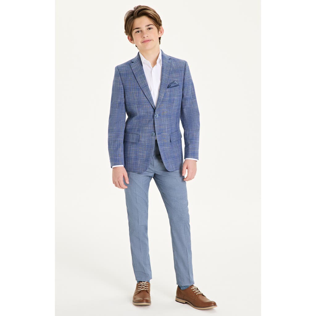 Tallia Kids' Blue Ghost Check Sport Coat In Blue
