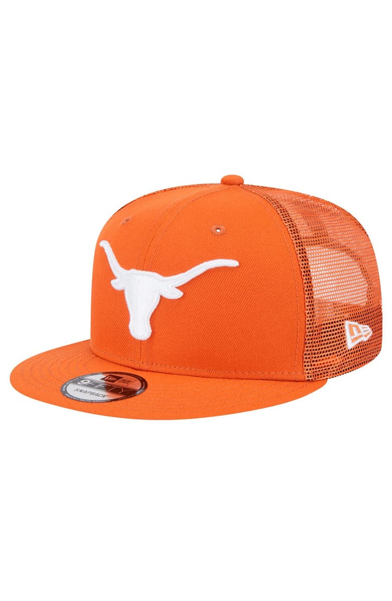 New Era Men's New Era Texas Orange Texas Longhorns 9FIFTY Trucker Snapback Hat, Main, color, Burnt Orange