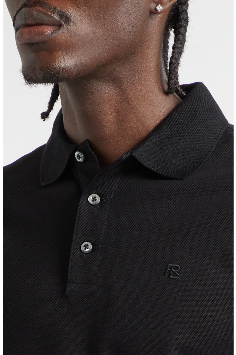 Embroidered Logo Cotton Piqué Polo, Alternate, color, CLASSIC BLACK