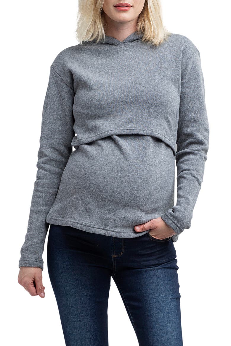 Rory Maternity/Nursing Hoodie, Main, color, GRAY