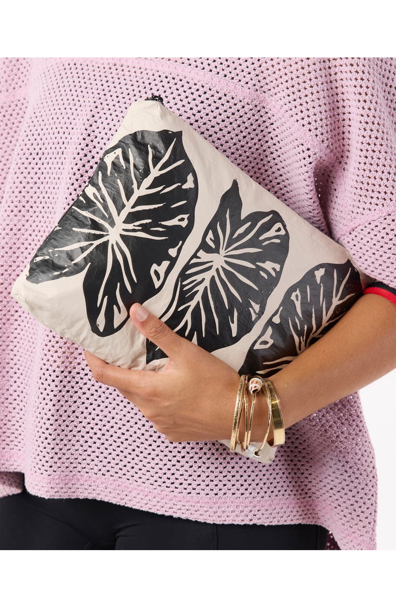 Aloha Collection Mid Kalo Water Resistant Zip Pouch, Alternate, color, Black/ Sandstone