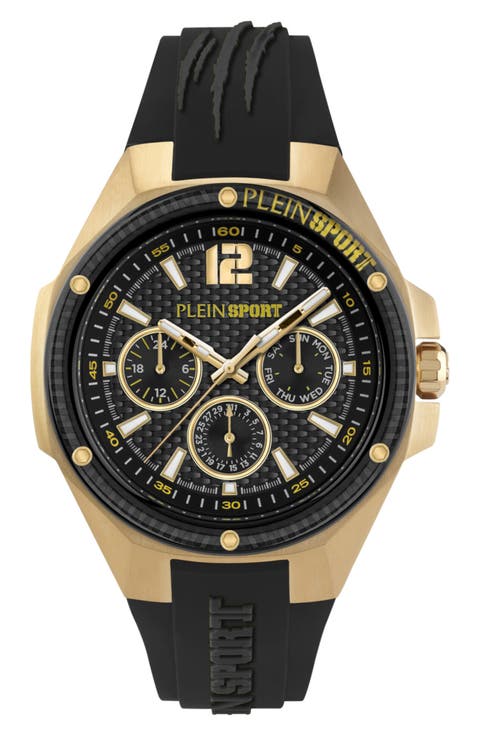 Tigermaster Pro Three Hand Quartz Silicone Strap Watch, 47mm