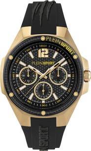 PLEIN SPORT Tigermaster Pro Three Hand Quartz Silicone Strap Watch, 47mm