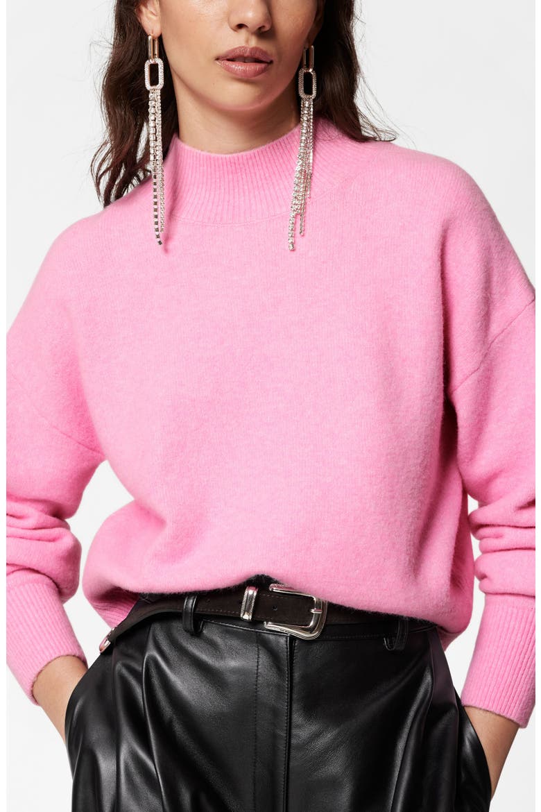Mock Neck Sweater, Main, color, PINK BRIGHT