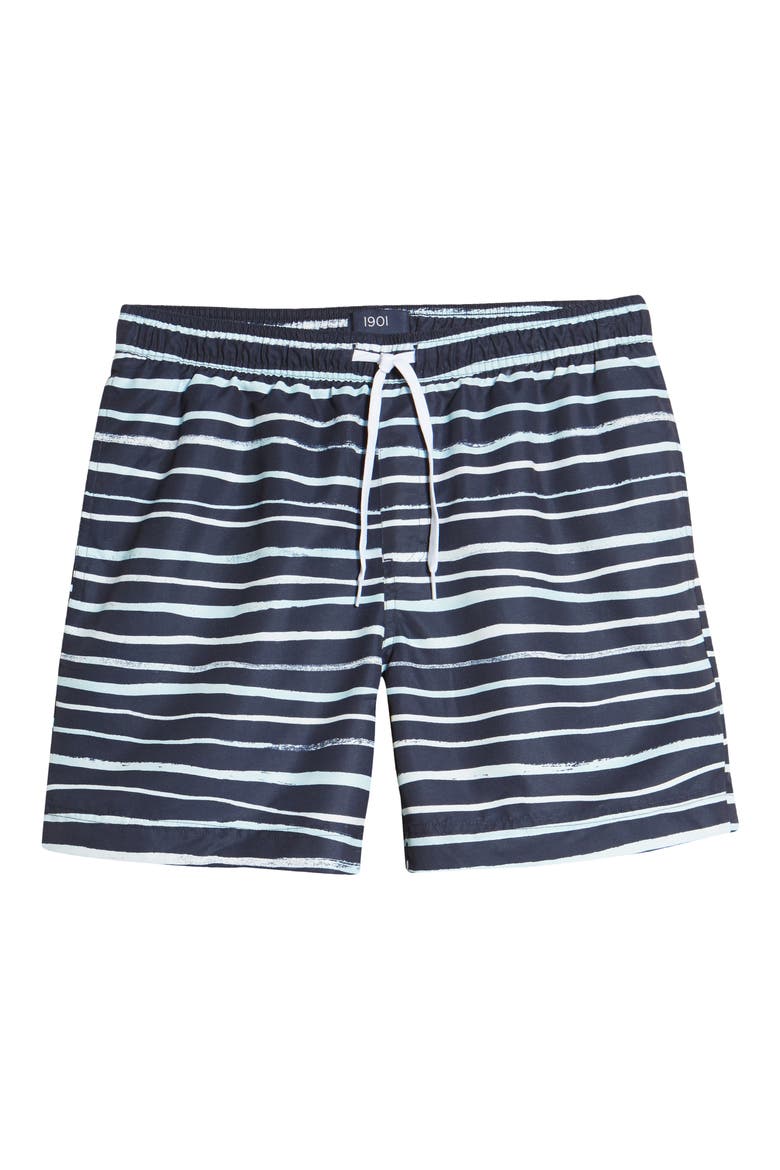Swim Trunks, Alternate, color, NAVY MULTI WATERCOLOR STRIPE