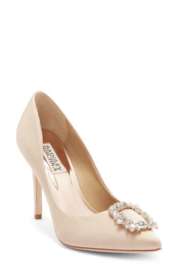 Badgley Mischka Collection Cher Crystal Embellished Pump In Neutral