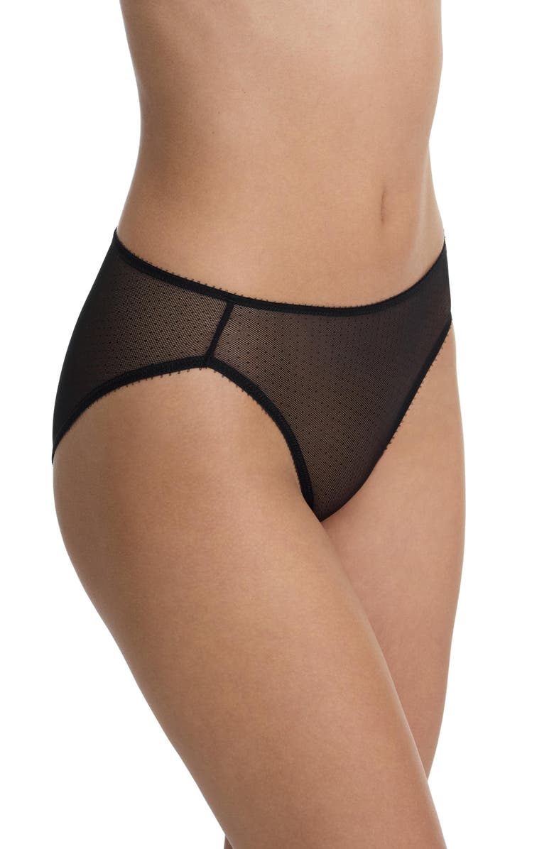 Skarlett Blue Jolie Sheer Lace French Cut Brief, Alternate, color, Black