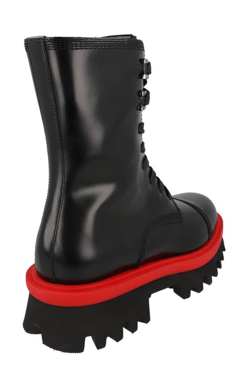 Ferragamo Kira Leather Lug Boot In Black