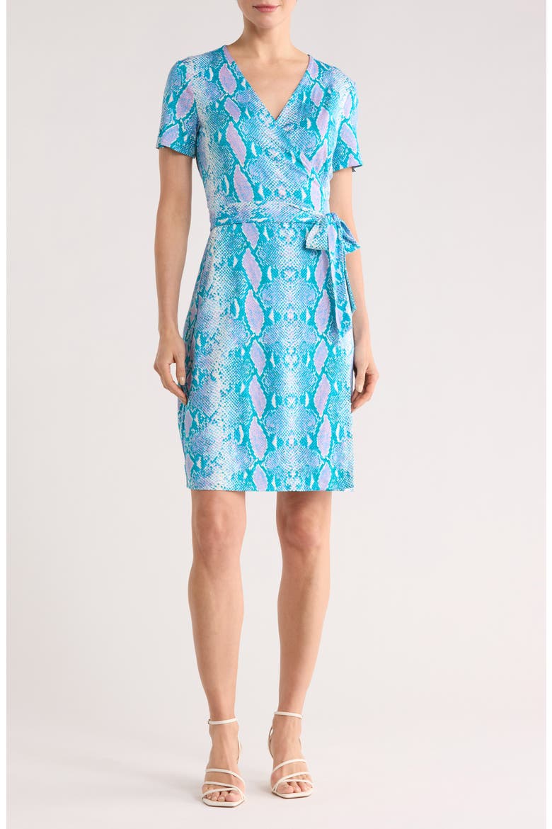 New Julian Wrap Short Sleeve Dress, Main, color, PYTHON