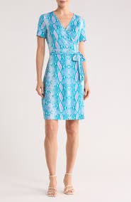 Diane von Furstenberg New Julian Wrap Short Sleeve Dress