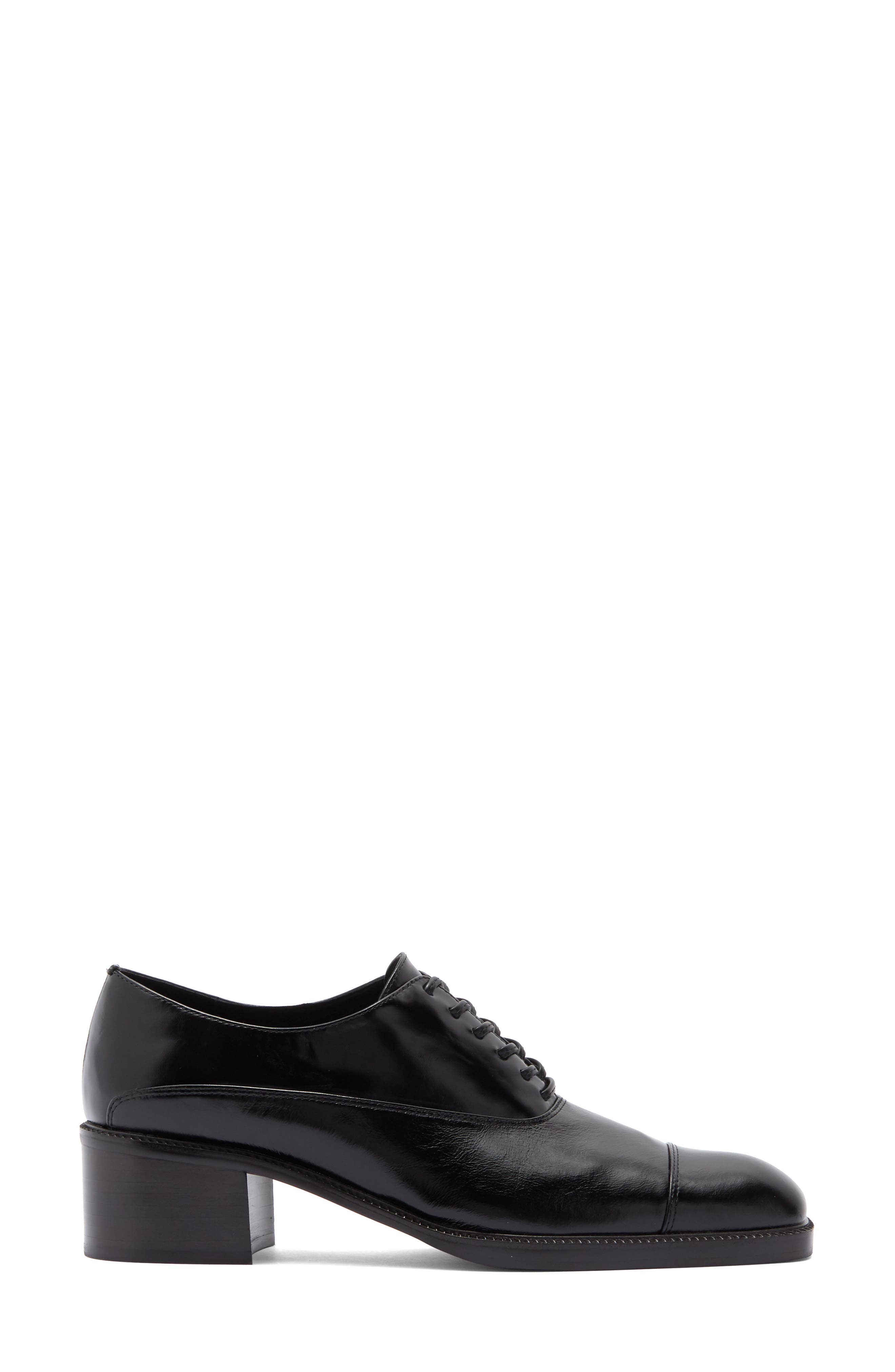 Jeffrey Campbell Thatch Cap Toe Oxford Pump, Alternate, color, Black Crinkle