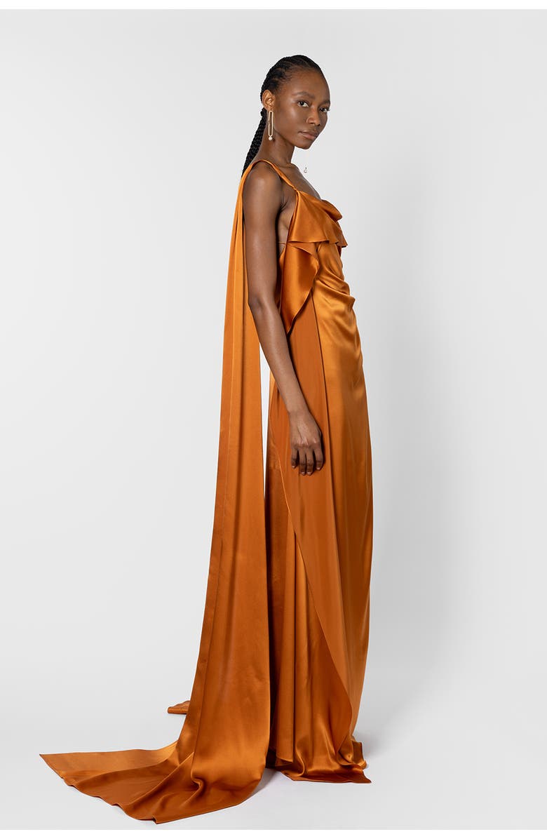 Roksanda Lysa Silk Maxi Dress, Alternate, color, Cinnamon