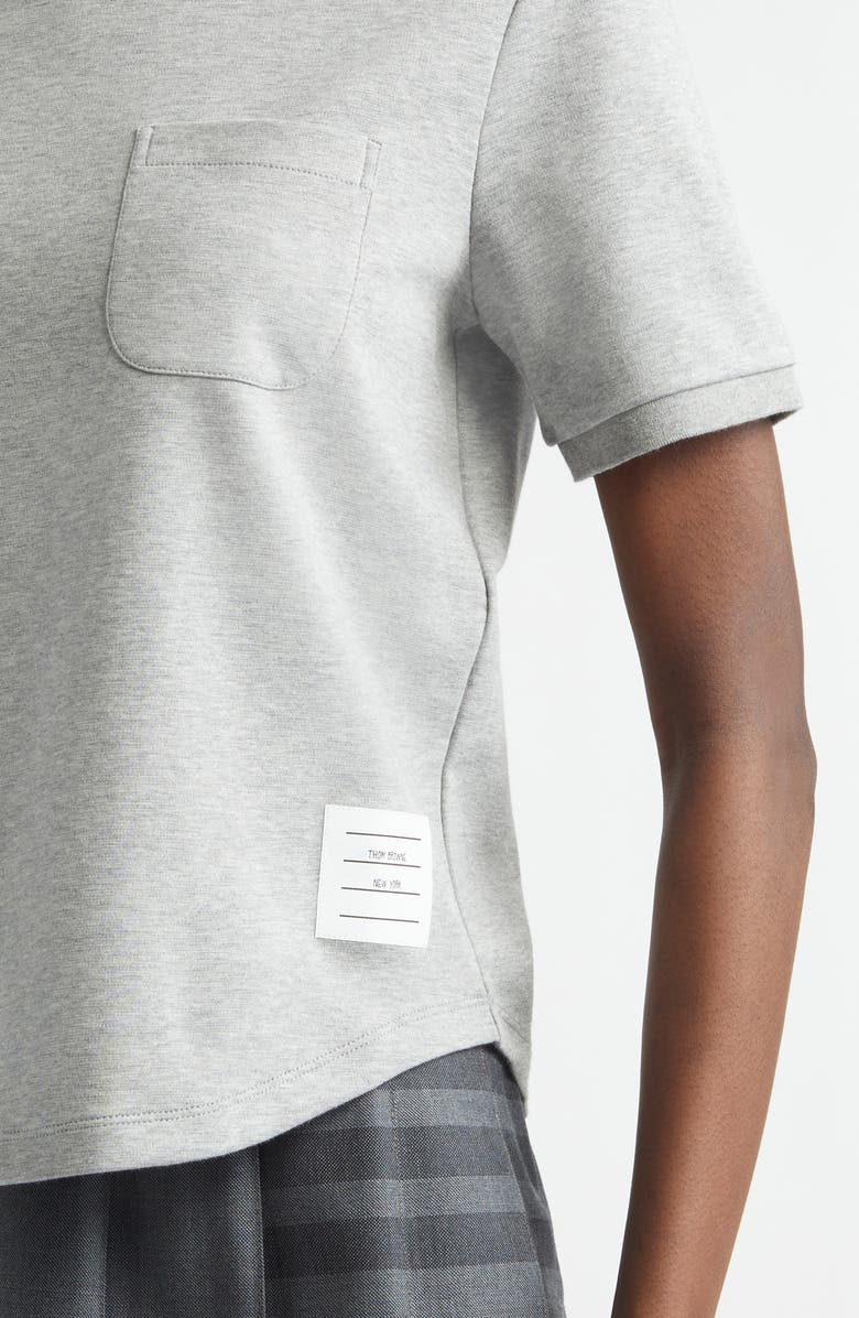 Thom Browne Milano Cotton Pocket T-Shirt, Alternate, color, Light Grey