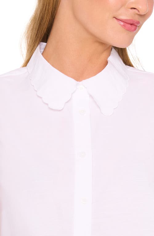 Cece Cotton Eyelet Sleeveless Button-up Shirt