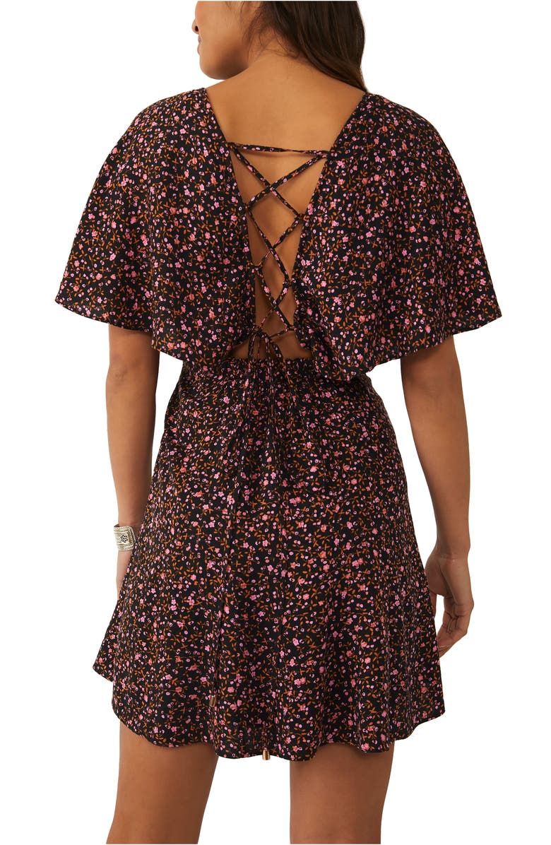 Free People Florence Tie Back Minidress, Alternate, color, Evening Combo