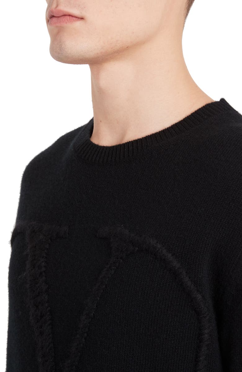 Valentino VLOGO Crewneck Wool & Cashmere Sweater, Alternate, color,
