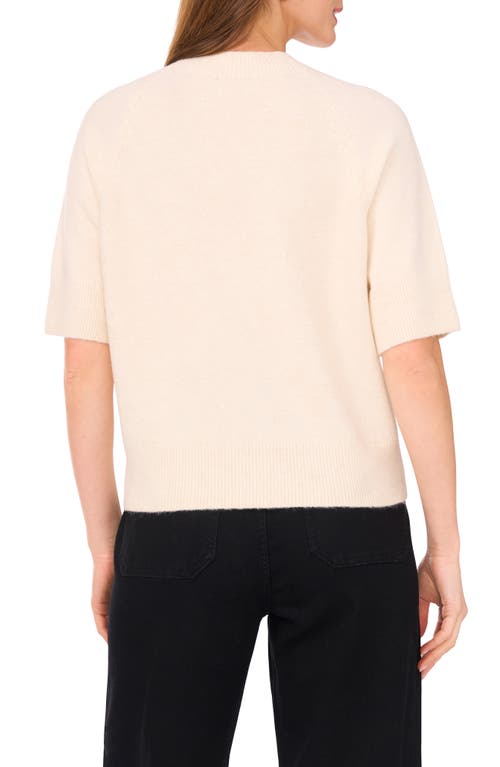Vince Camuto Crewneck Short Sleeve Sweater In Neutral