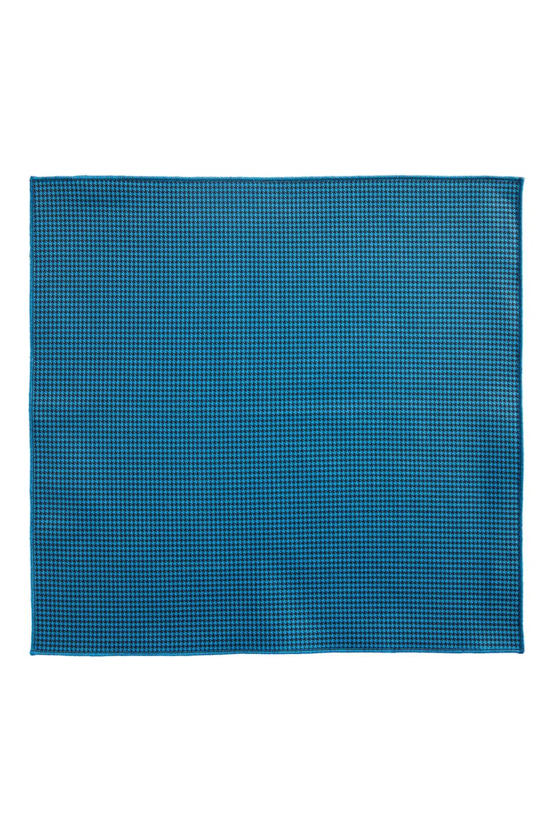 Houndstooth Cotton Pocket Square, Alternate, color, BLUE