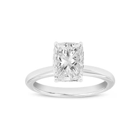 Nisrine 14K White Gold Cushion Cut Lab Grown Diamond Solitaire Engagement Ring - 2.25 Ct