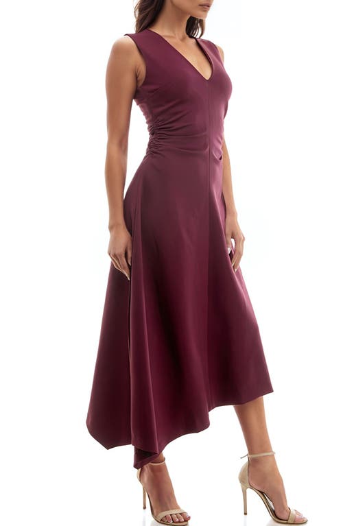 Socialite Shirred Waist Sleeveless Asymmetric Midi Dress