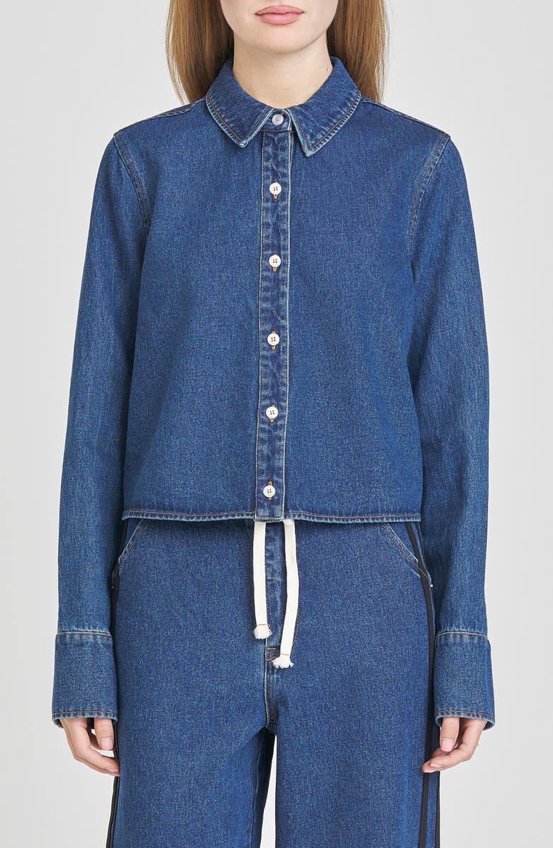 WAYF Mercer Denim Button-Up Shirt, Main, color, Indigo Wash