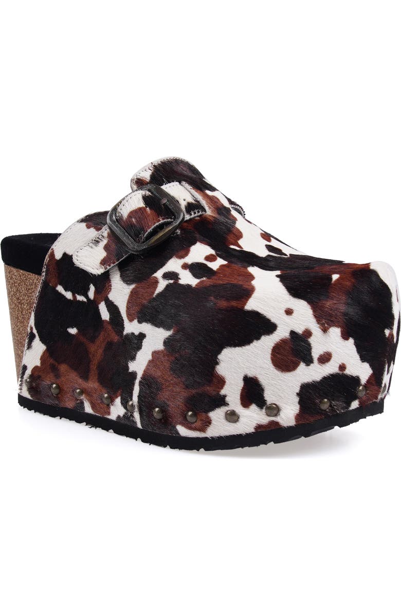 ZIGI Cuna Platform Clog, Main, color, Black Brown Calf Hair