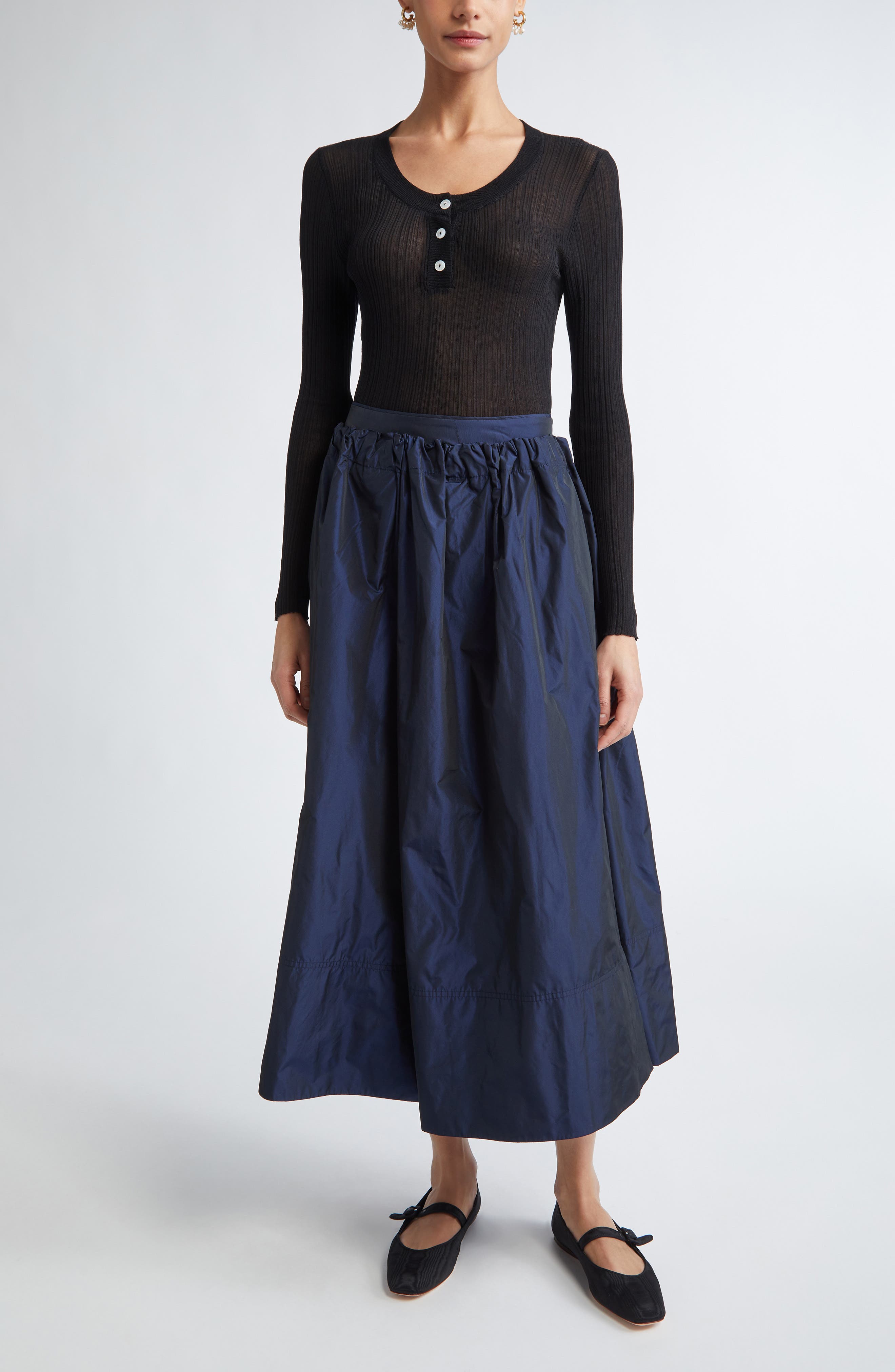 Keep Close Cotton & Silk Rib Henley - image 2
