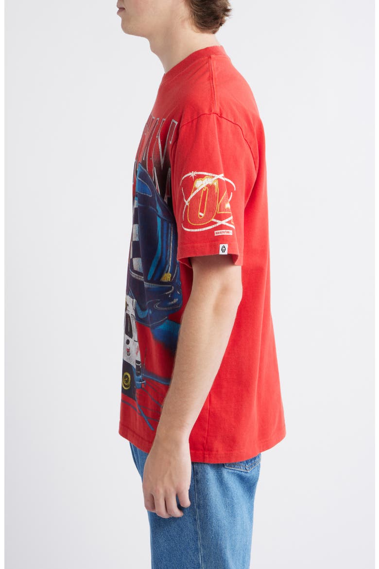 Racing Graphic T-Shirt, Alternate, color, GOJI BERRY