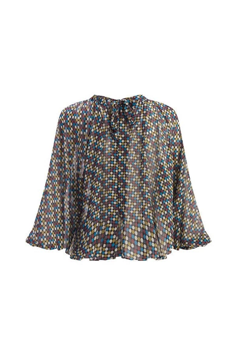 Printed Mock Neck Blouse, Alternate, color, MULTICOLOR