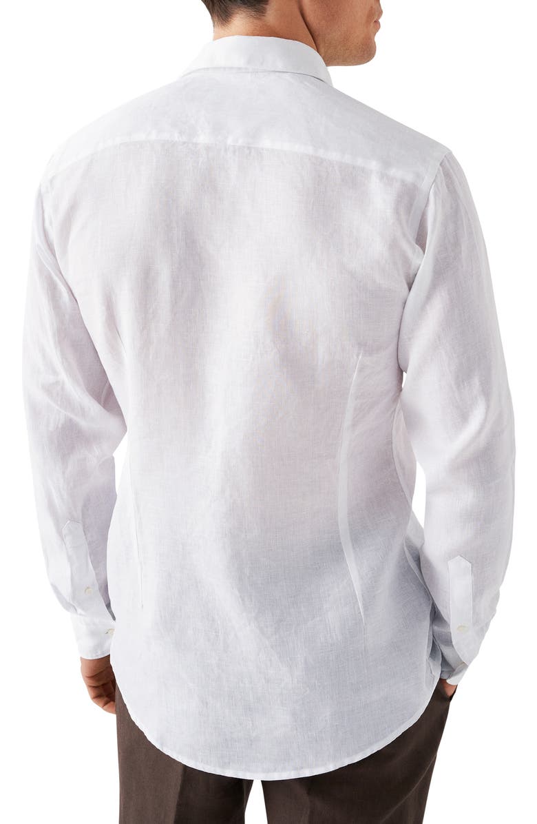 Eton Slim Fit Linen Dress Shirt, Alternate, color, 