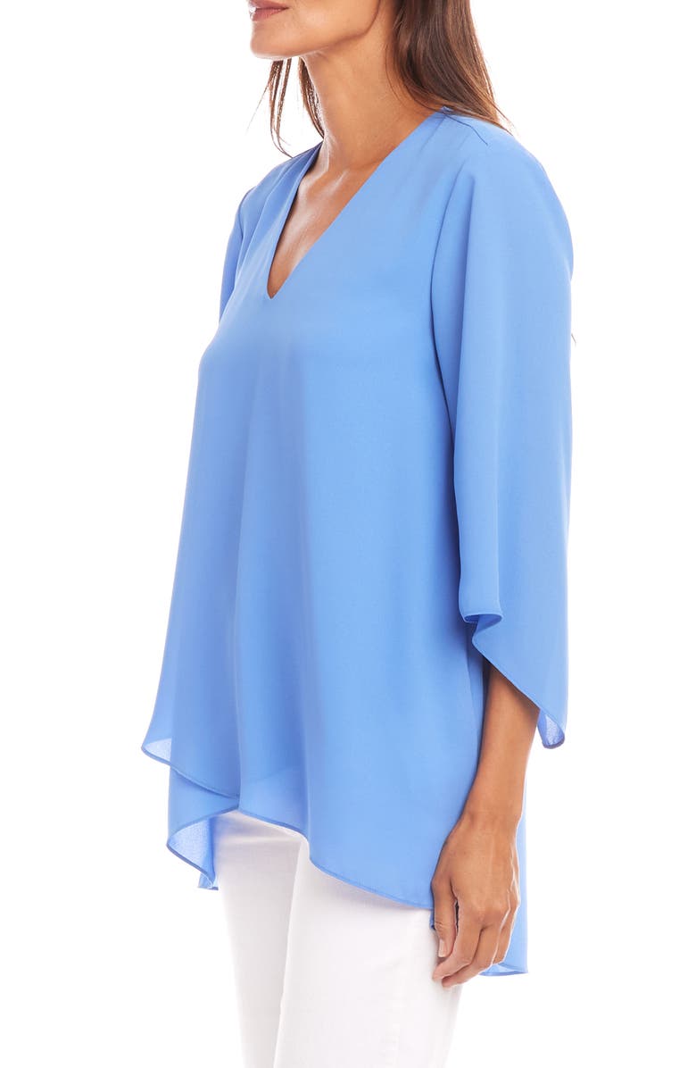 Karen Kane Layered Hem Top, Alternate, color, Dusty Blue