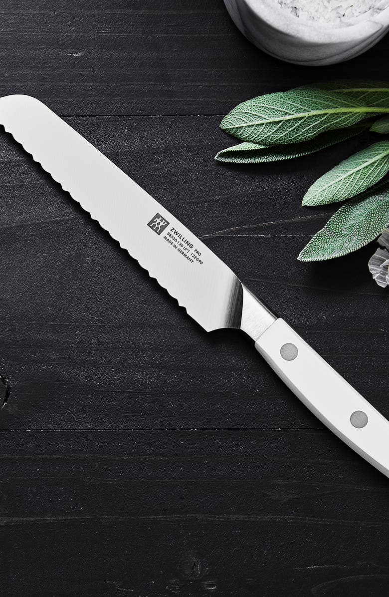 ZWILLING Pro Le Blanc 5-Inch Serrated Utility Knife, Alternate, color, Silver