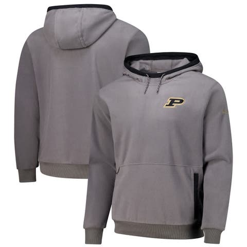 Men's  Columbia  Gray Purdue Boilermakers   Flanker Fleece Pullover Hoodie