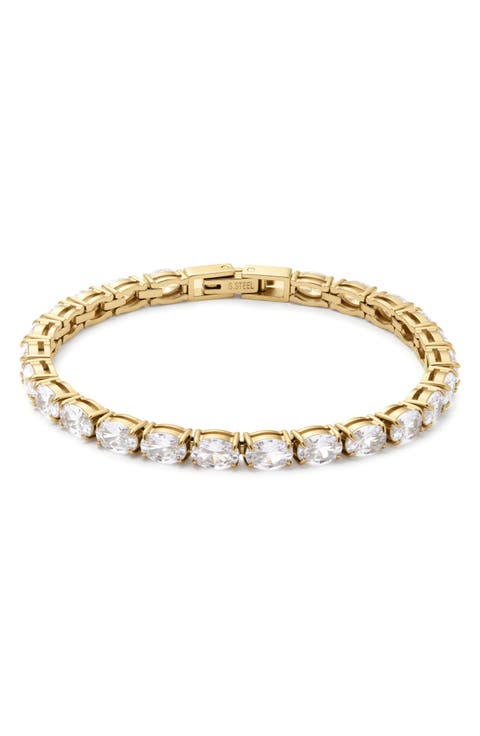 Oval Cubic Zirconia Tennis Bracelet