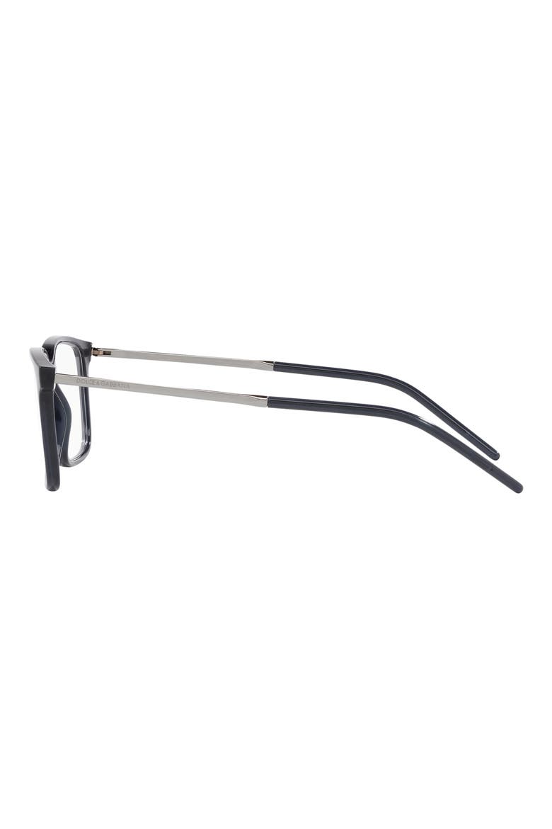 55mm Rectangular Optical Glasses, Alternate, color, ROSE GOLD BLK