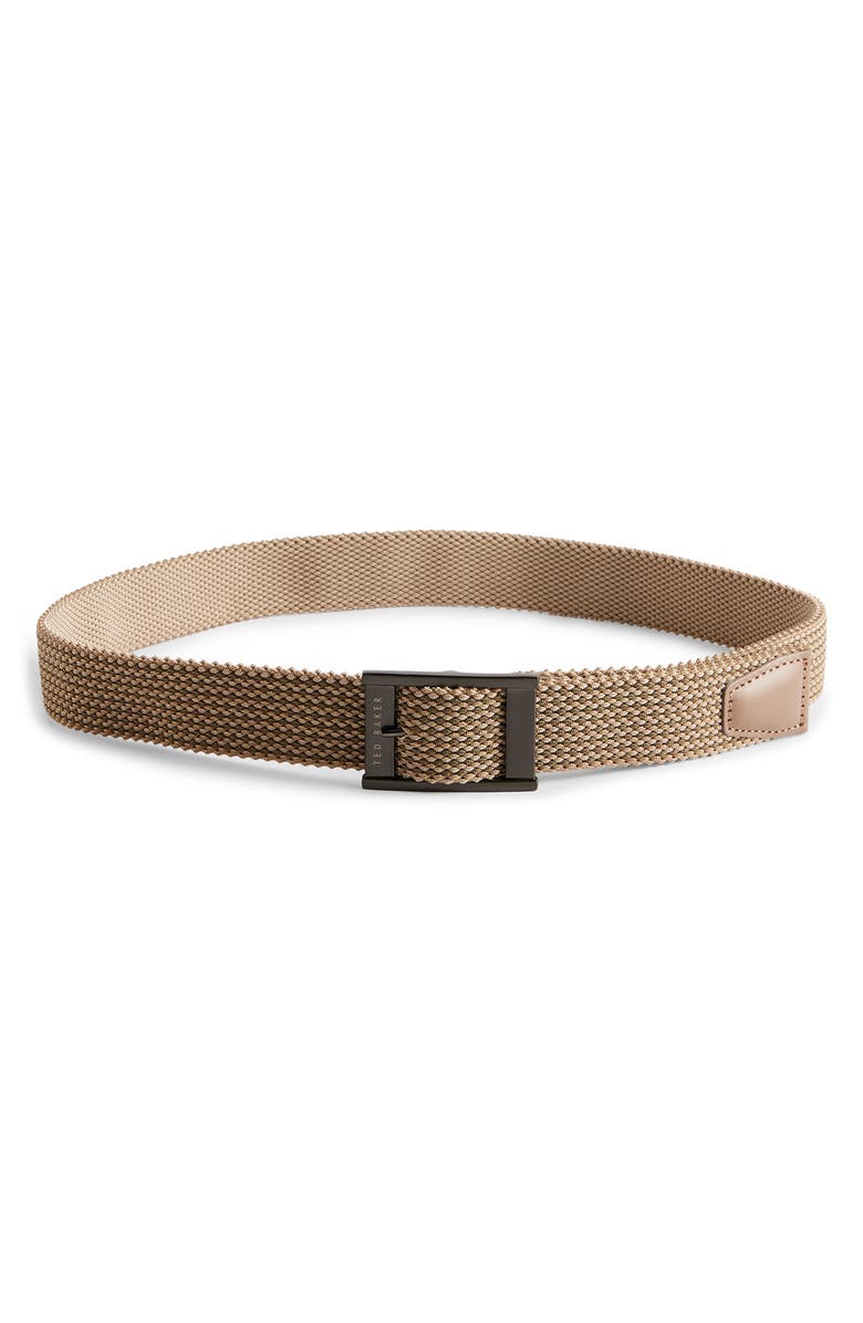 Ted Baker London Columm Reversible Elastic Belt, Main, color, Stone
