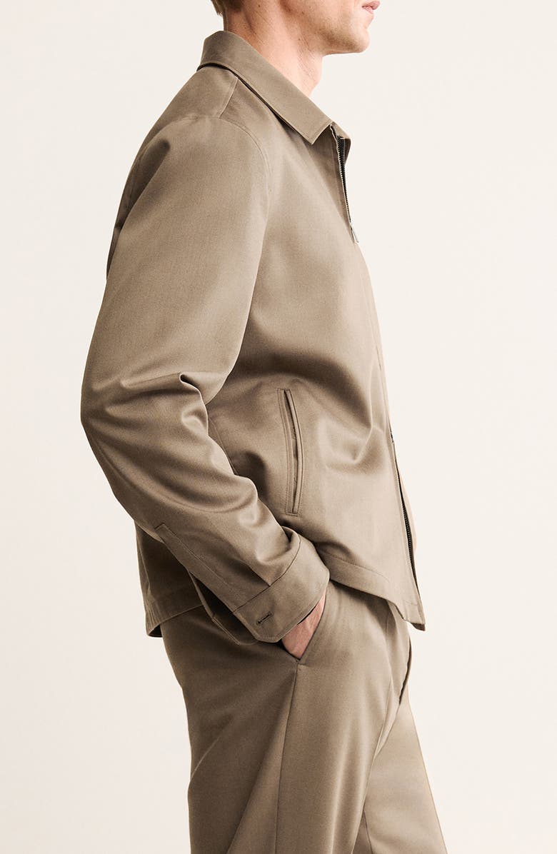 MANGO Wool Zip Front Jacket, Alternate, color, Caramel