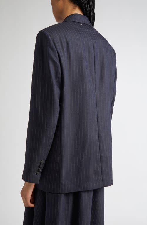 Golden Goose Single-breasted Pinstripe Blazer Jacket Jackets Blue In Blue