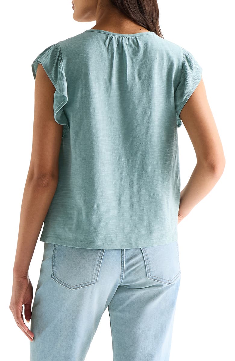 Lucky Brand Split Neck Cotton Top, Alternate, color, Arona