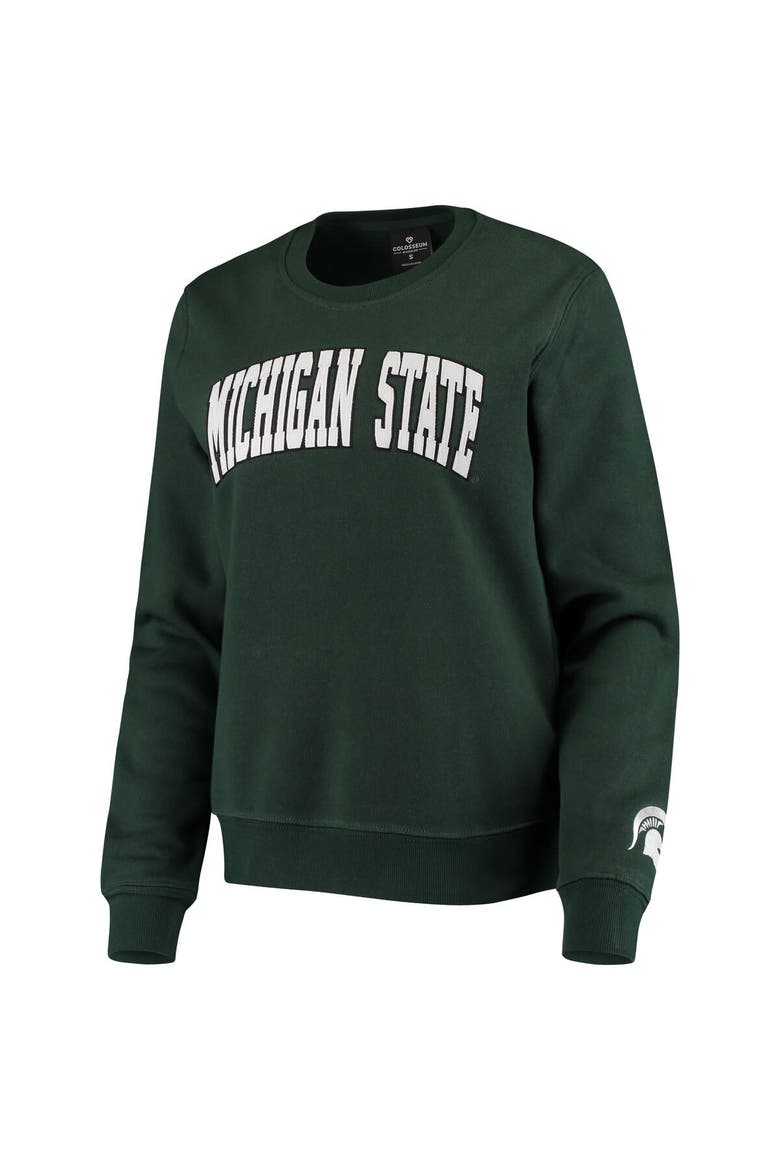Women's Colosseum Green Michigan State Spartans Campanile Pullover Sweatshirt, Alternate, color, Green