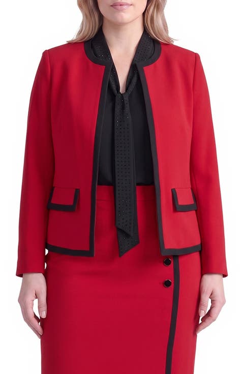 Colorblock Open Front Jacket