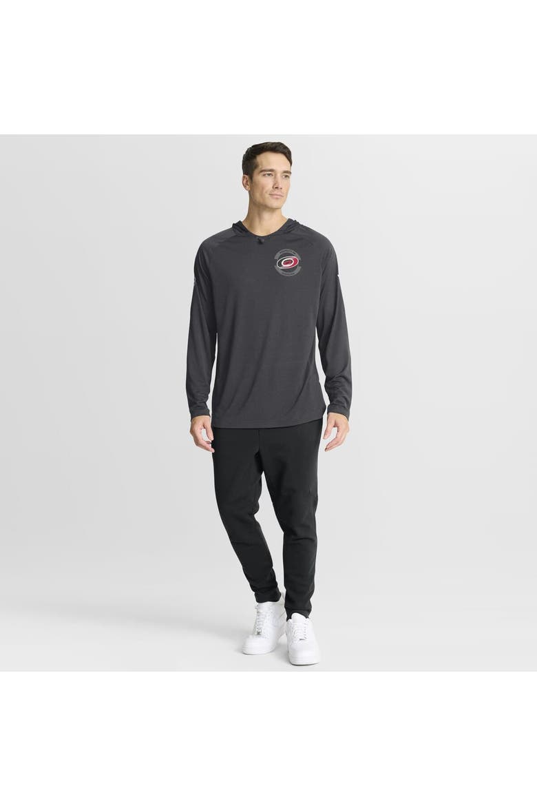 Men's Fanatics Charcoal Carolina Hurricanes Authentic Pro Rink Raglan Hoodie, Alternate, color, Charcoal