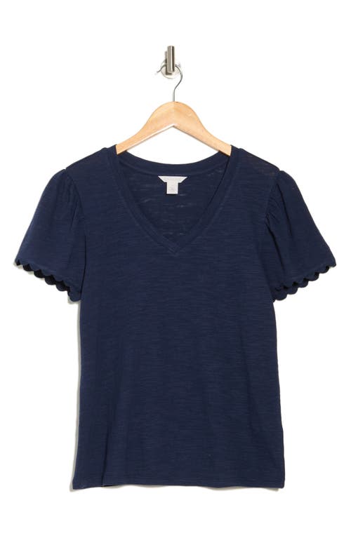 CASLON CASLON® SCALLOP TRIM T-SHIRT 