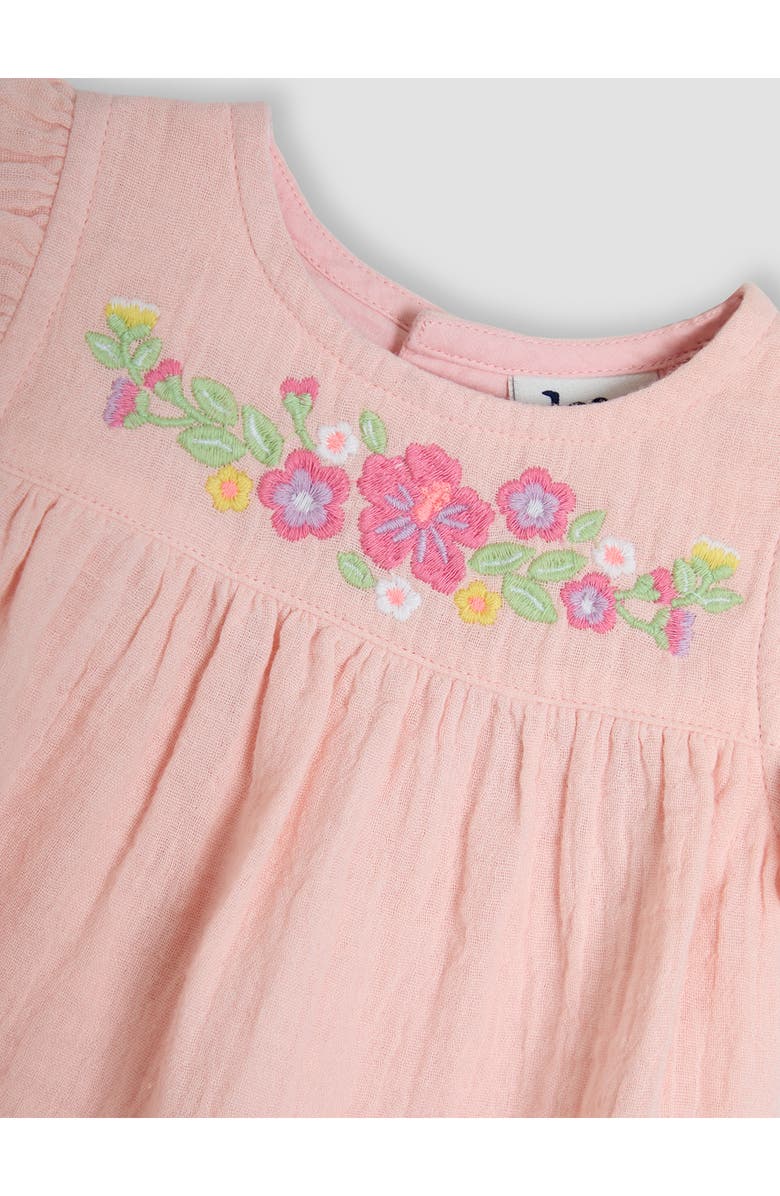 JOJO MAMAN BEBE Floral Embroidered Cotton Gauze Top & Bloomers Set, Alternate, color, Coral