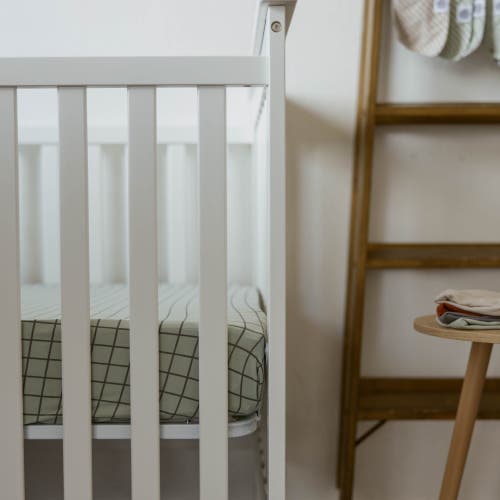 Parker Baby Co. Crib Sheets In Sage Windowpane