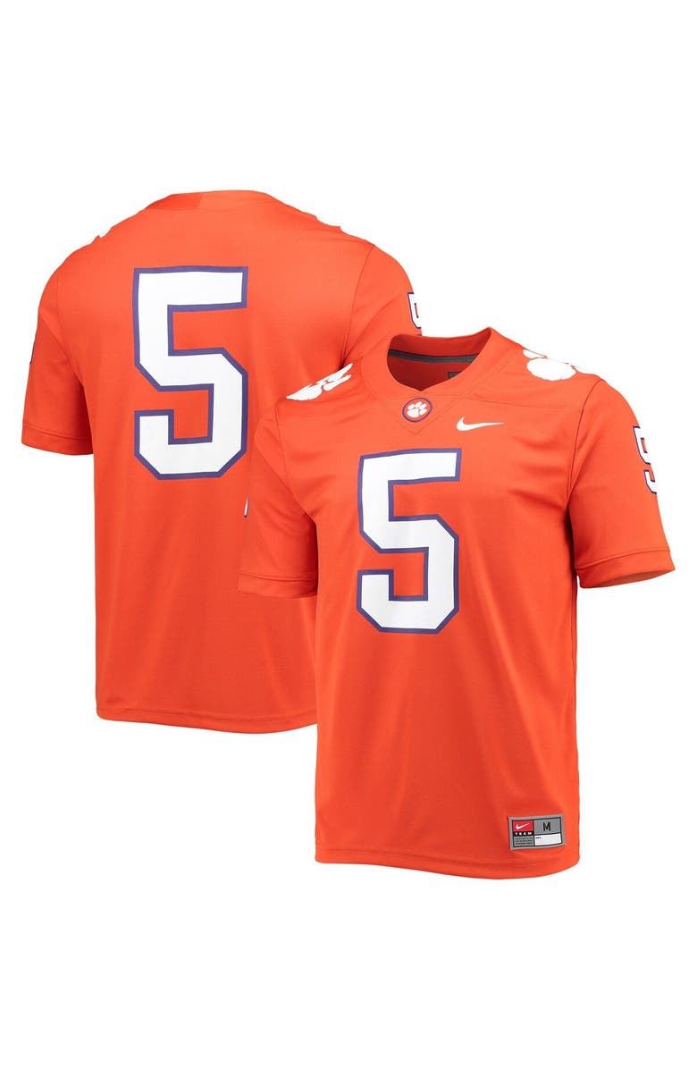 Nike Men's Nike #5 Orange Clemson Tigers Game Jersey, Alternate, color, 